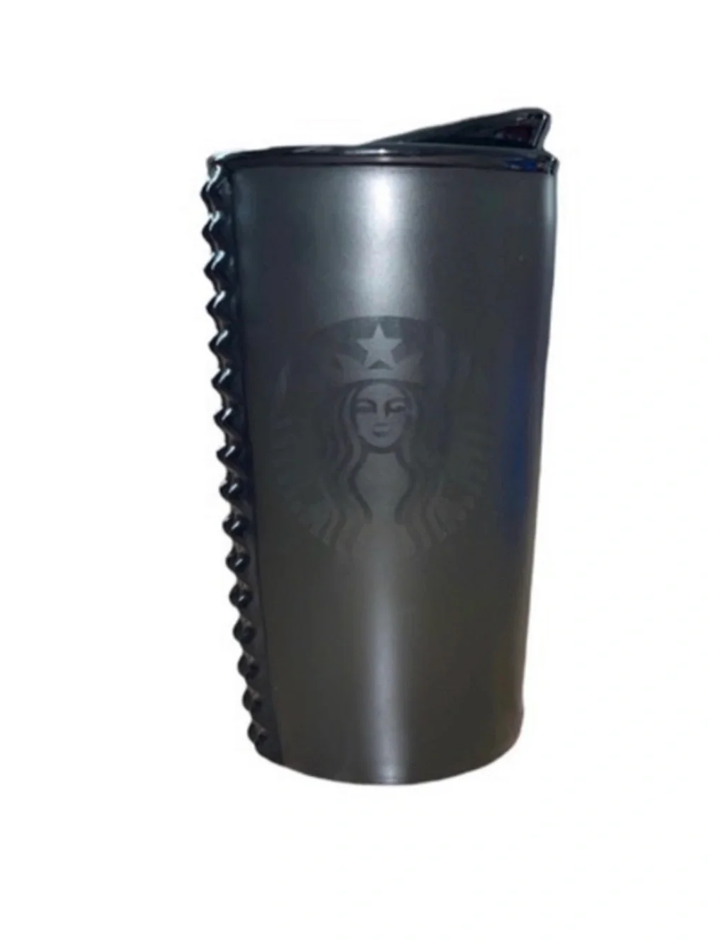 Starbucks rare  2015 matte black  Studded 10 oz covered ceramic mug  *